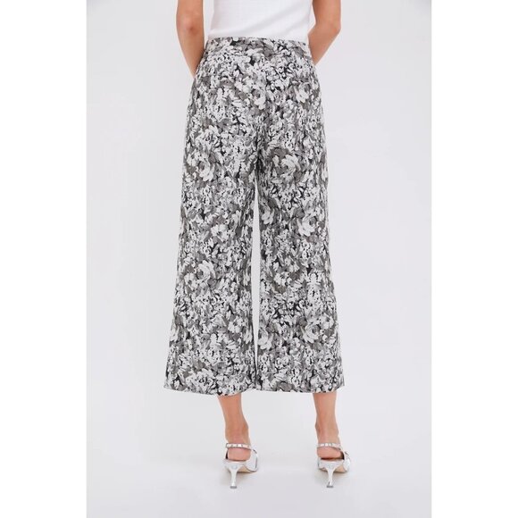 NWT Tuckernuck Gray Gardens Jacquard Jemma Wide Leg Cropped Pants Size 8 - Picture 3 of 6